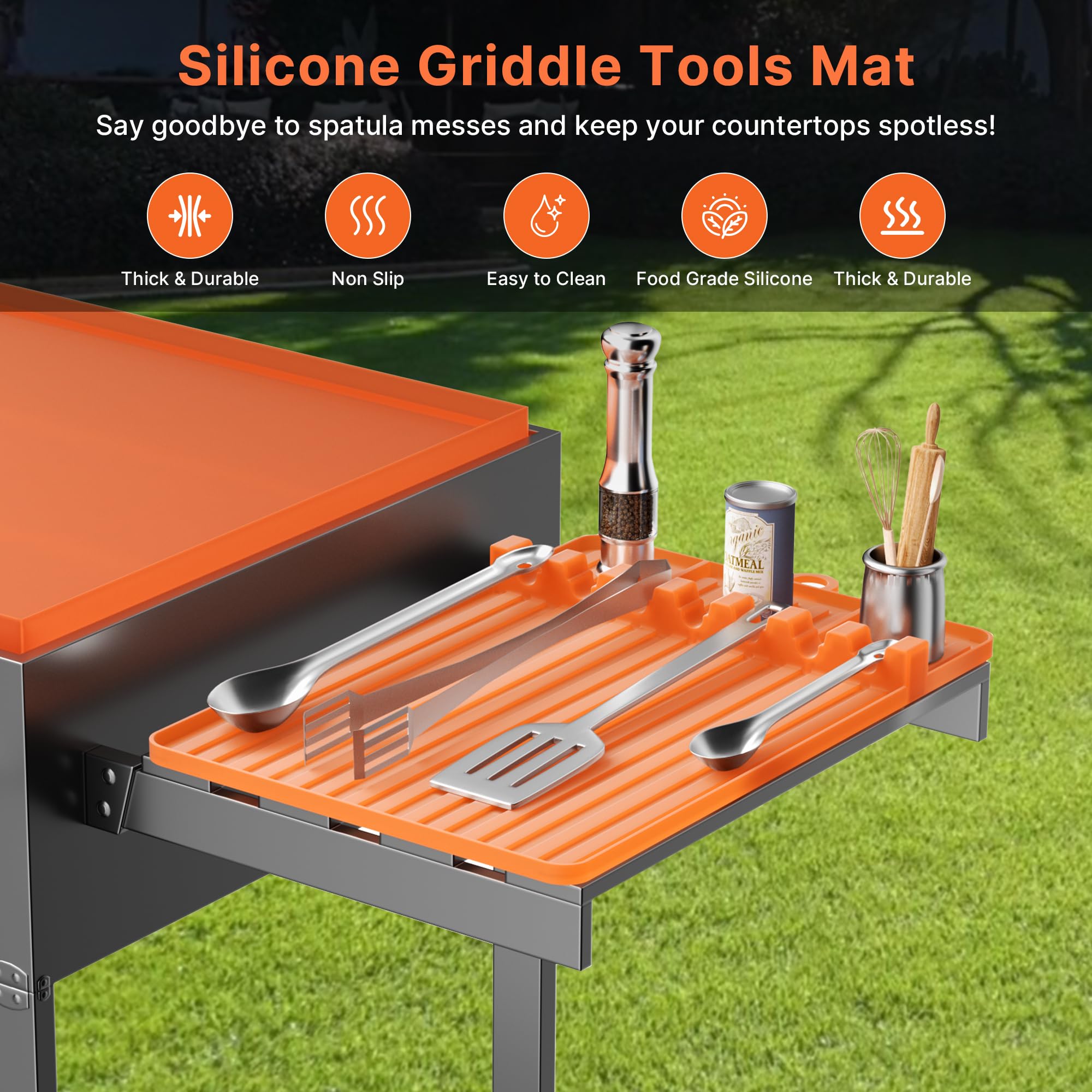 Tttyruei food-grade silicone material ensures safe contact and easy cleaning after cooking.
