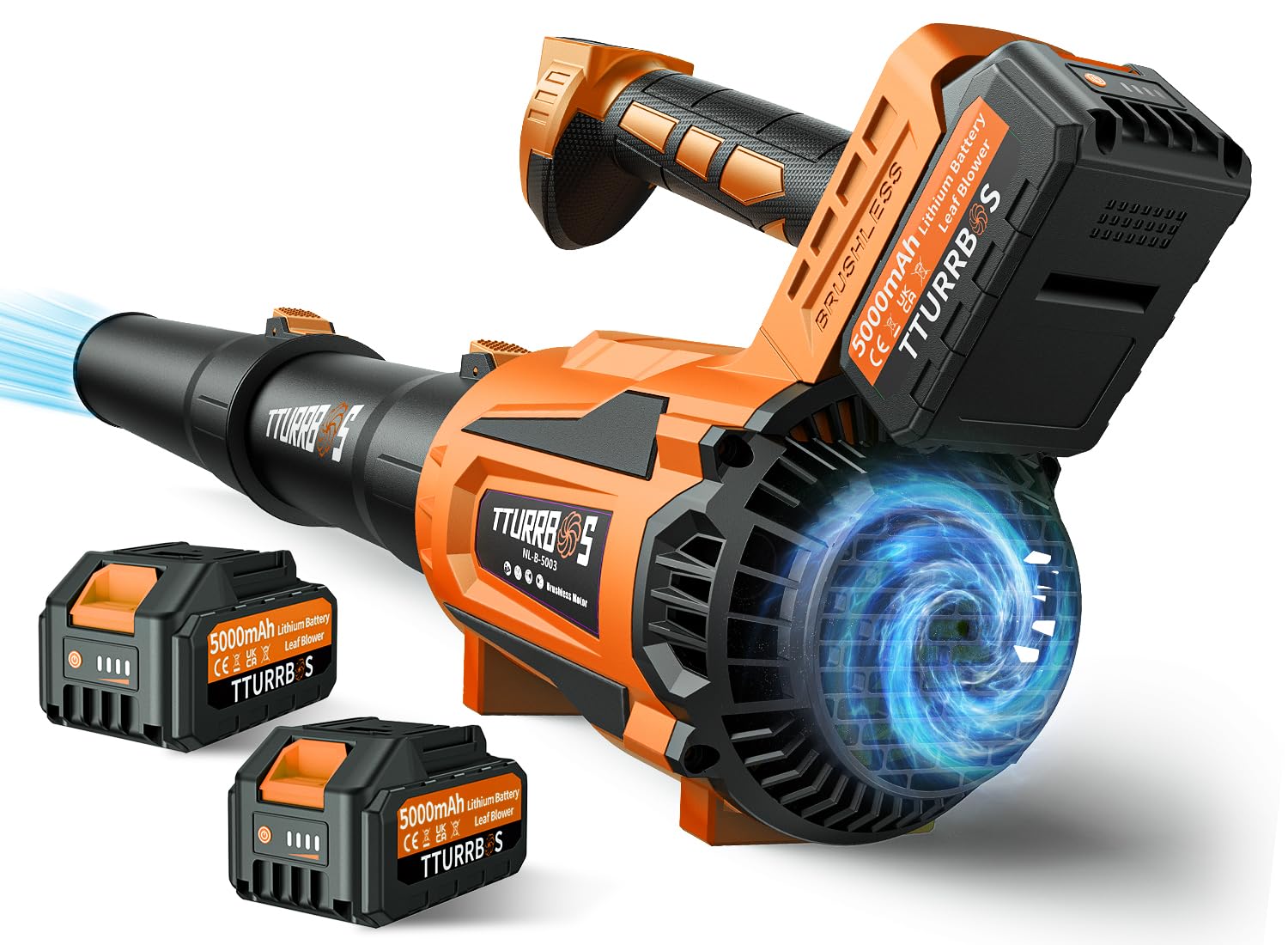 Tturrbos leaf blower with brushless motor delivering durable power for tough yard tasks.