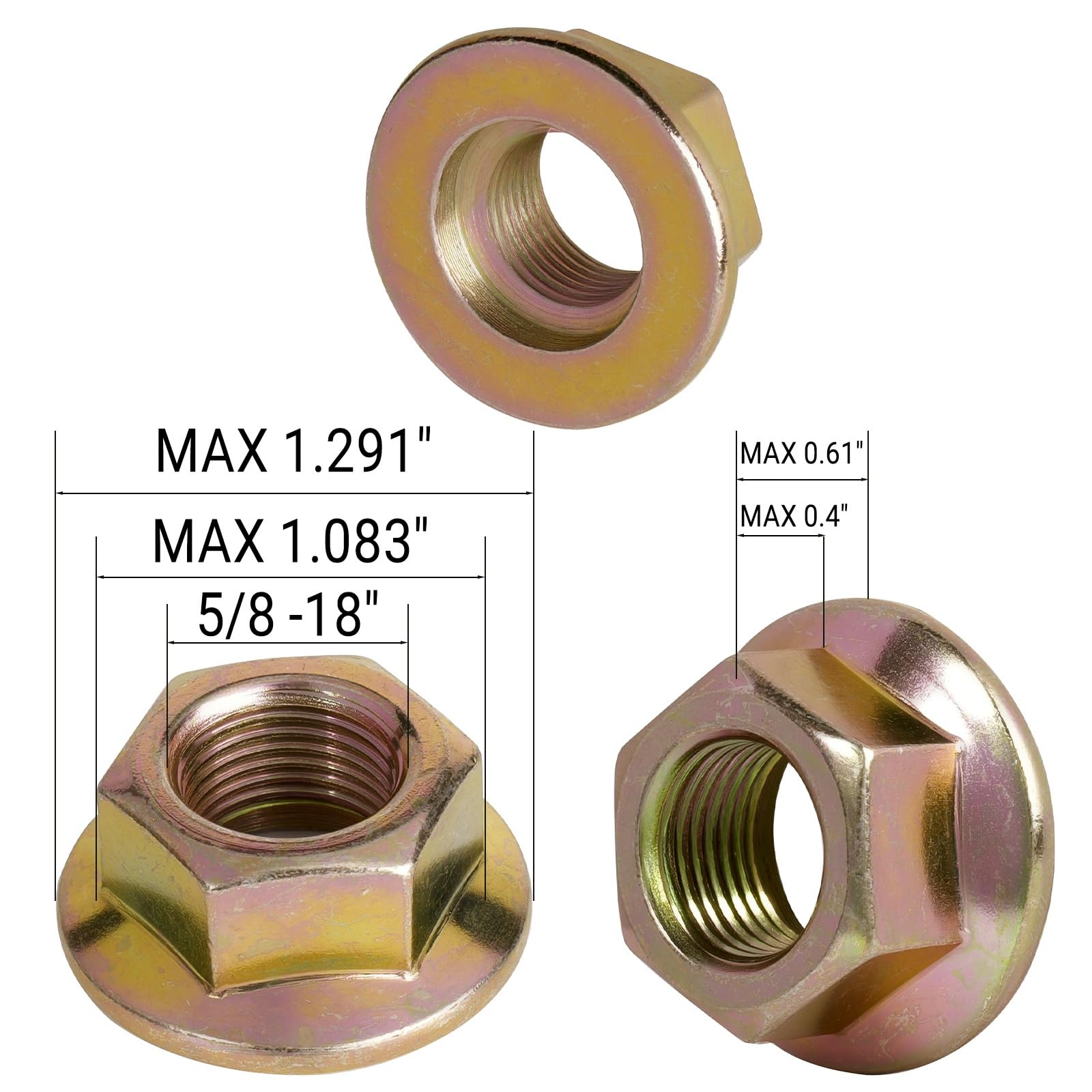 TUAIC spindle nut closeup highlights 5/8 inch thread for universal compatibility