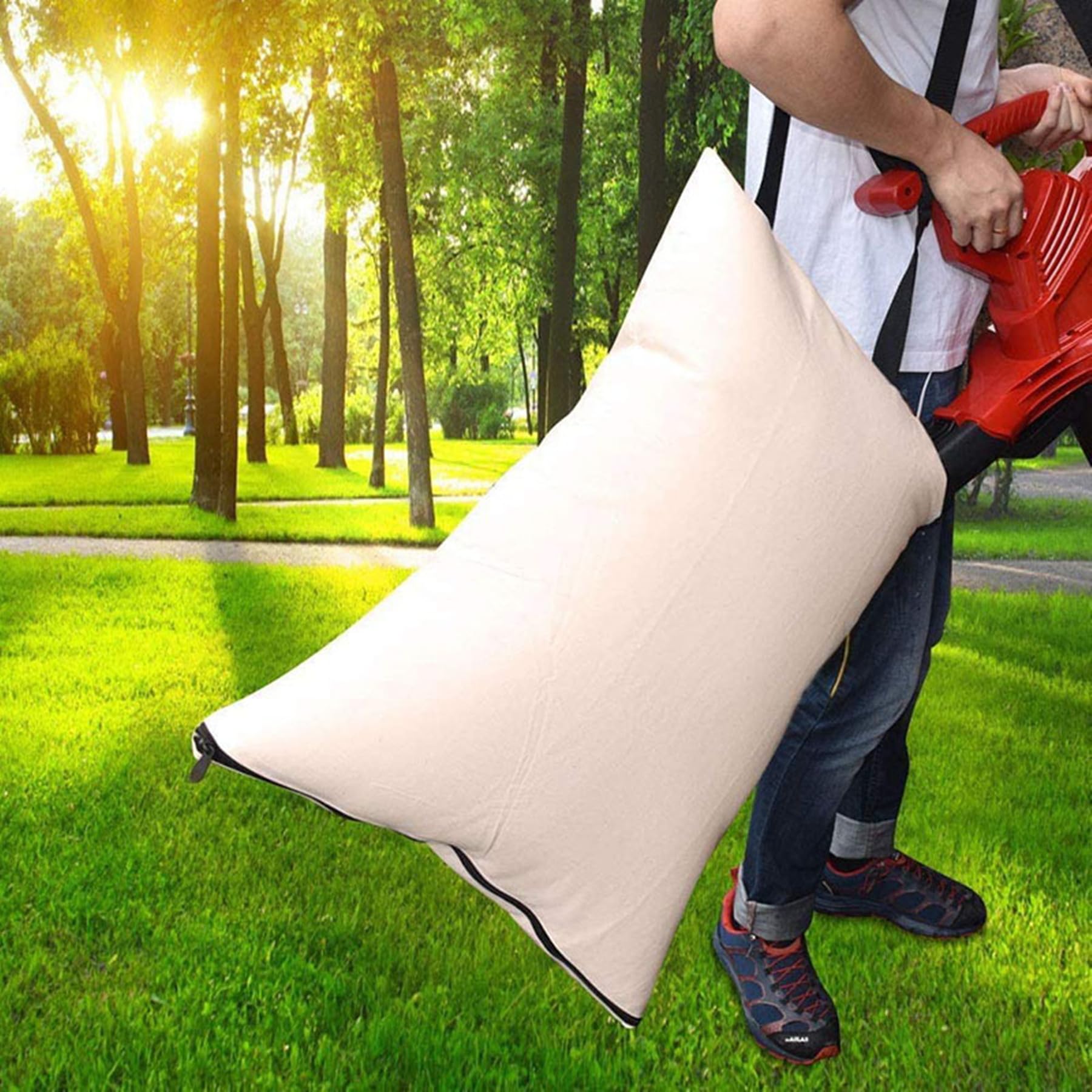 TUAIC leaf bag containing leaves and dust during yard work