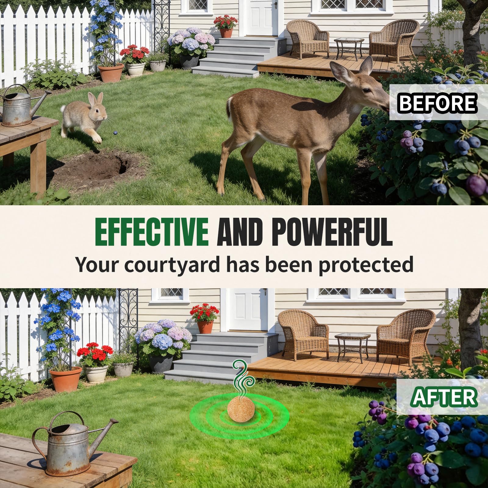 Tubadros deer rabbit yard lawn use protects ornamental plants and vegetables