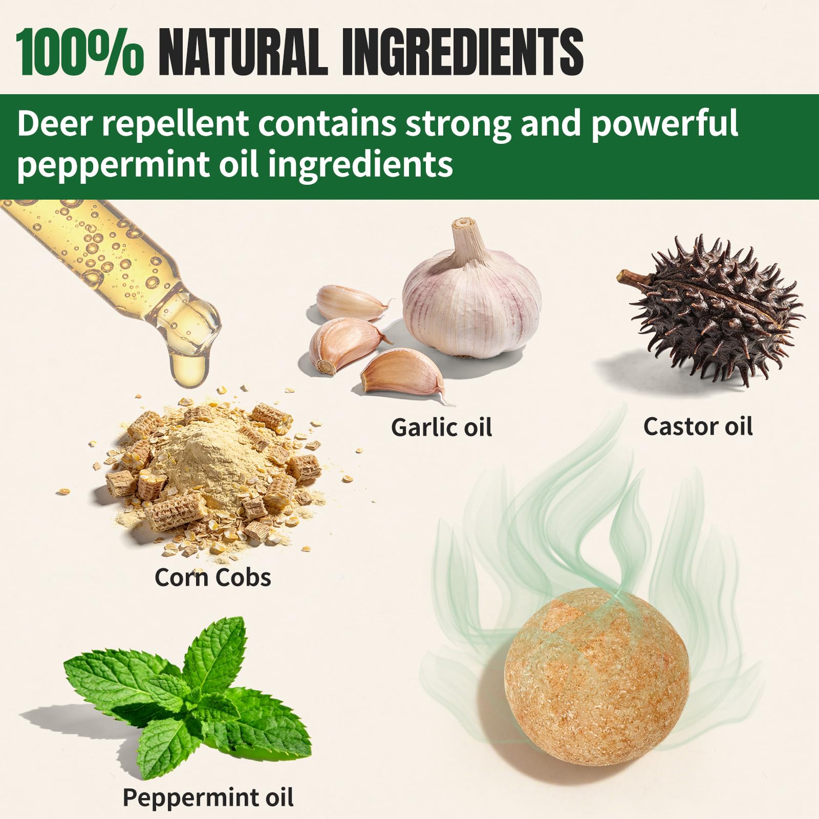 Tubadros peppermint deer repellent application area demonstrates garden protection in action