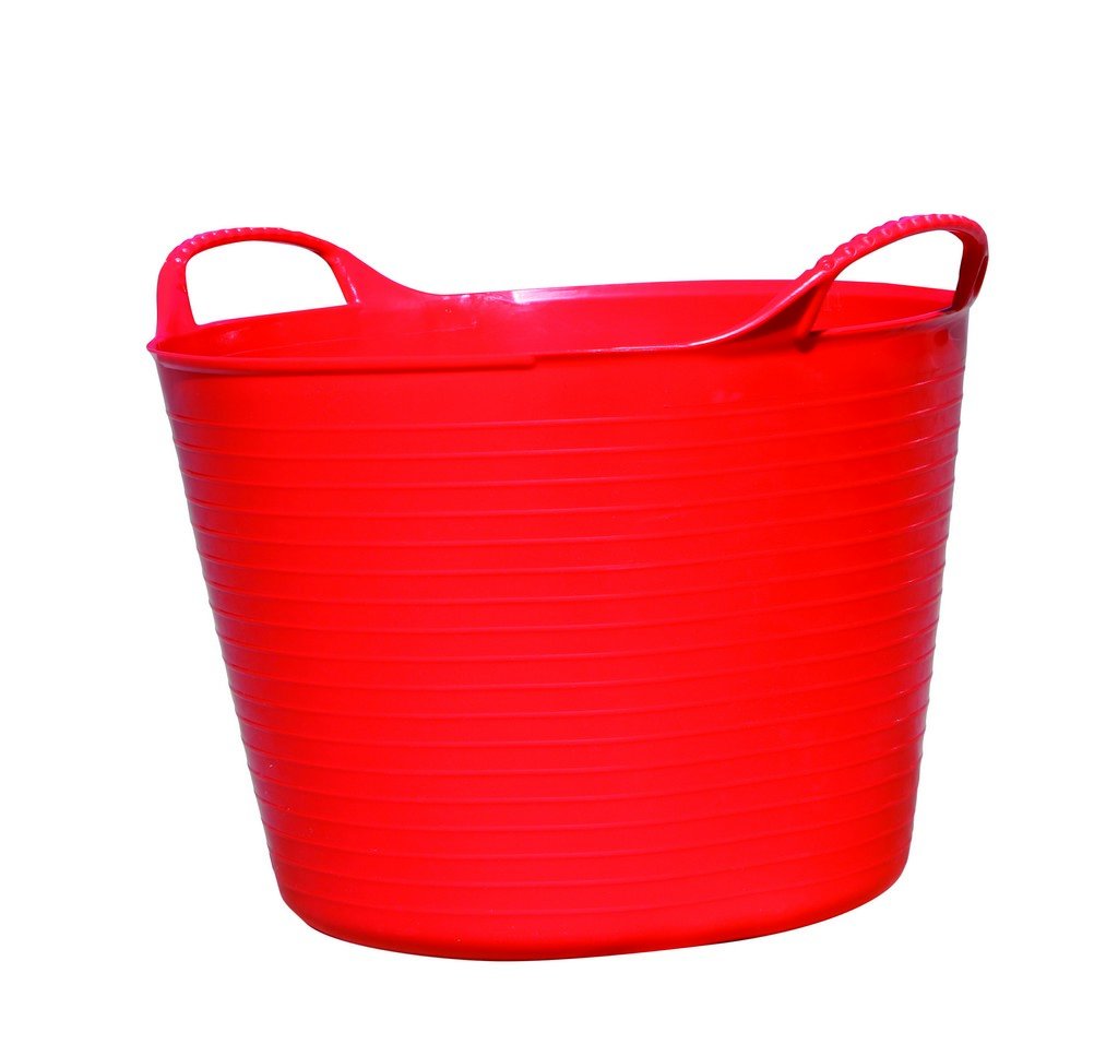 Tubtrugs Red Gorilla tub side view, ideal for carrying tools and garden supplies