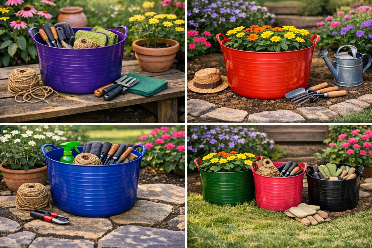 Tubtrugs SP35GBK professional-grade tub used by landscapers and builders.