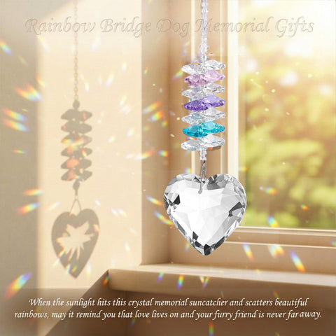 TUCUXY heart prism rainbow dispersion creates colorful light reflections throughout your space.