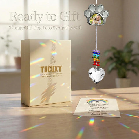 Multicolor crystal beads and heart prism creating rainbow reflections