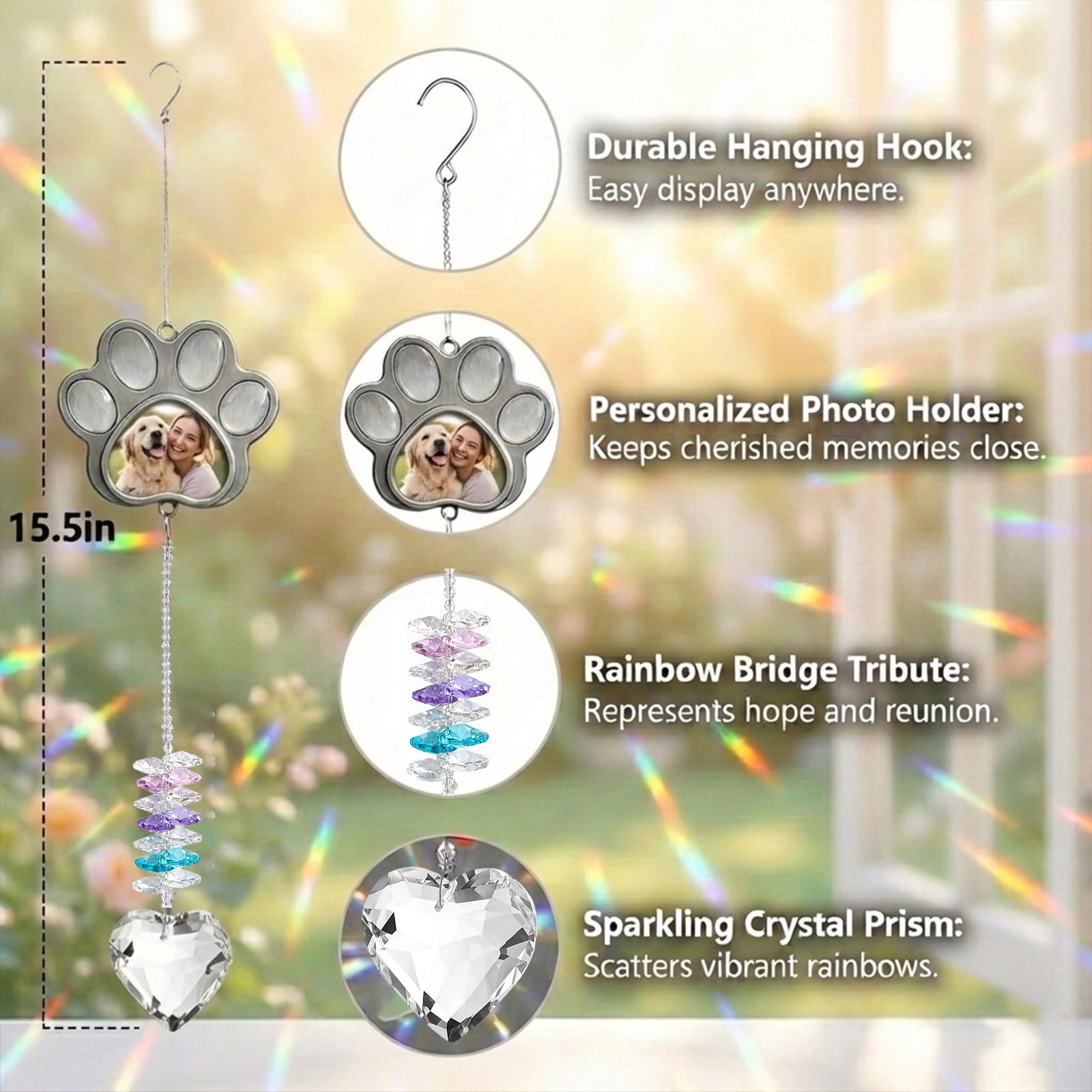 TUCUXY window-display suncatcher adds soft light to any room or nook.