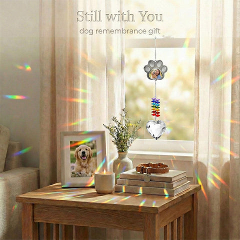 Suncatcher hanging by a window for serene light display
