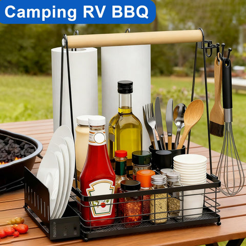 TUDALLK Grill Caddy rugged stainless construction resists rust and wear.