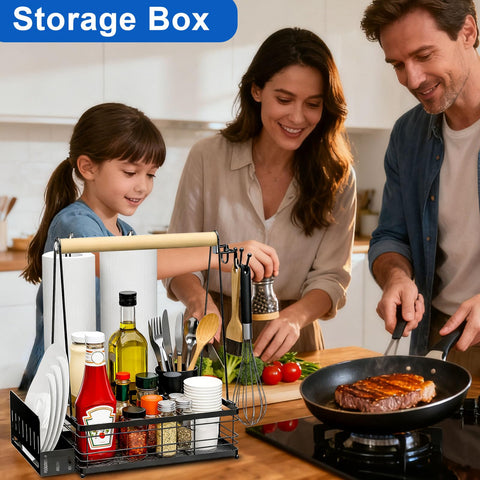 TUDALLK Grill Caddy with tissue holders keeps napkins organized at picnics.