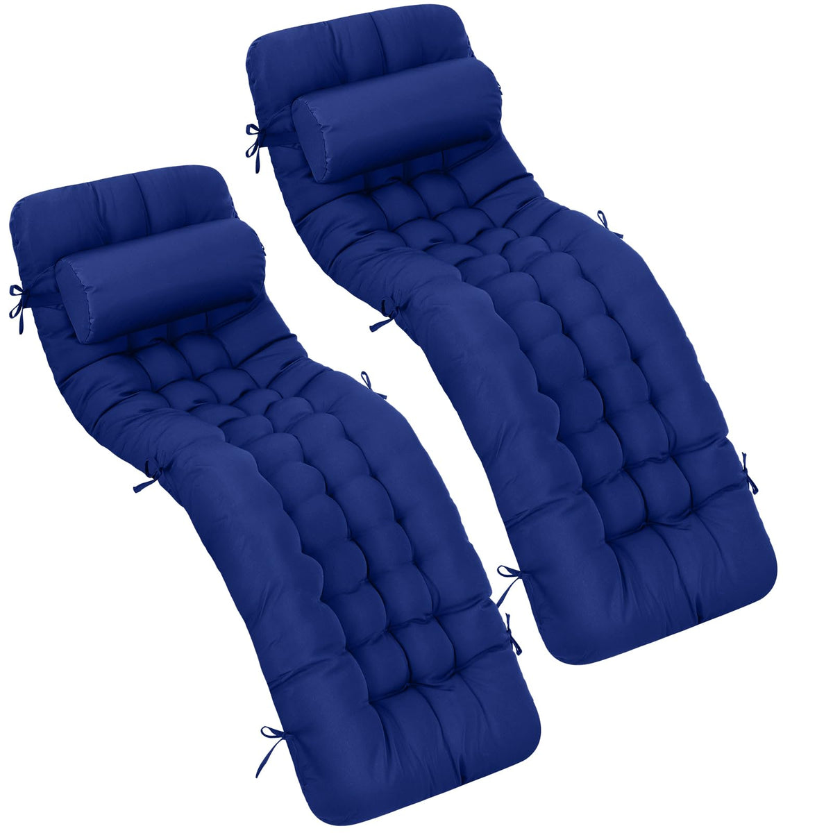 Tudomro blue 66'' outdoor chaise cushion for full-length patio lounging
