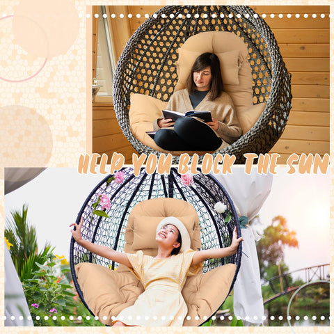Tudomro egg chair cushion size 51 by 37 inches for secure fit.