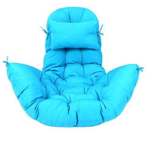 Tudomro egg chair cushion blue, full view showing thick padding for comfort