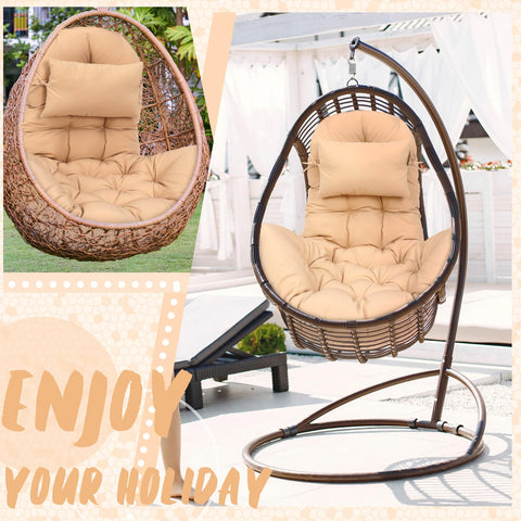 Tudomro egg chair cushion memory foam provides lasting support for lounging.