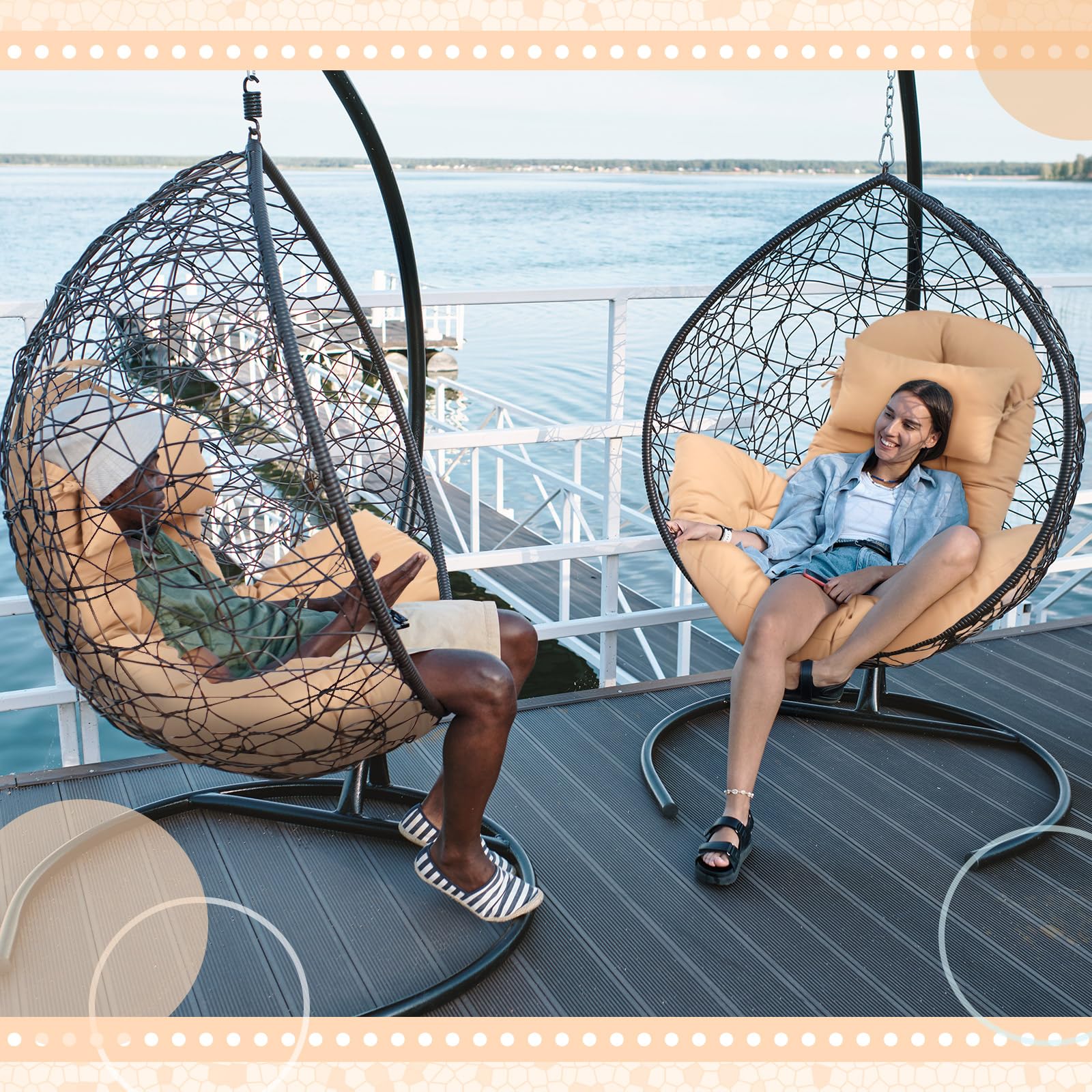 Tudomro egg chair cushion zippered removal simplifies cleaning and care.
