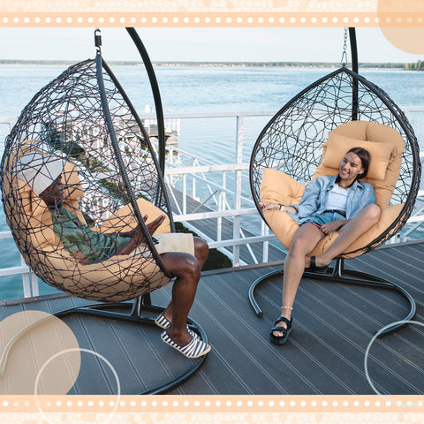 Tudomro egg chair cushion zippered removal simplifies cleaning and care.