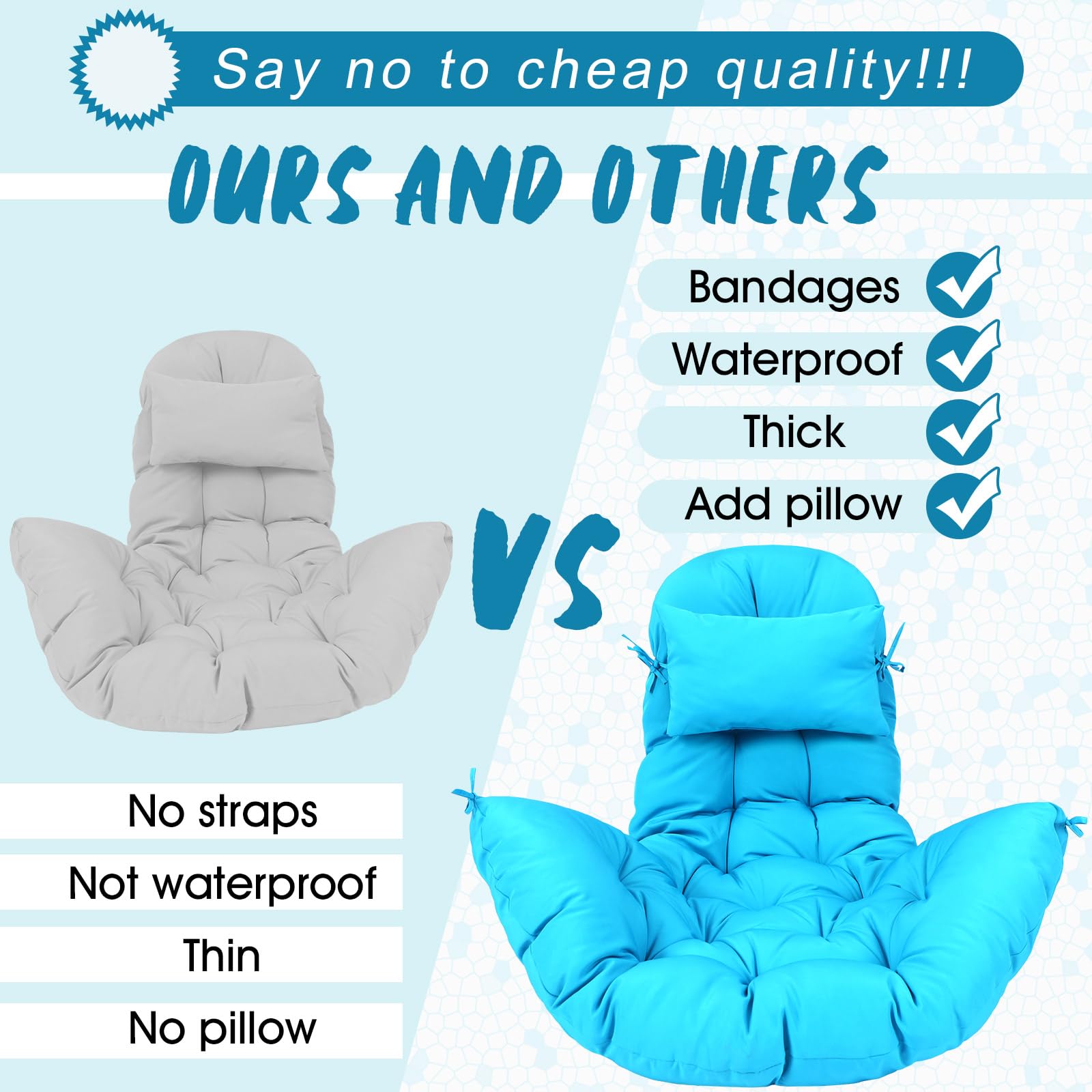 Tudomro indoor outdoor use cushion designed for hammocks and swings