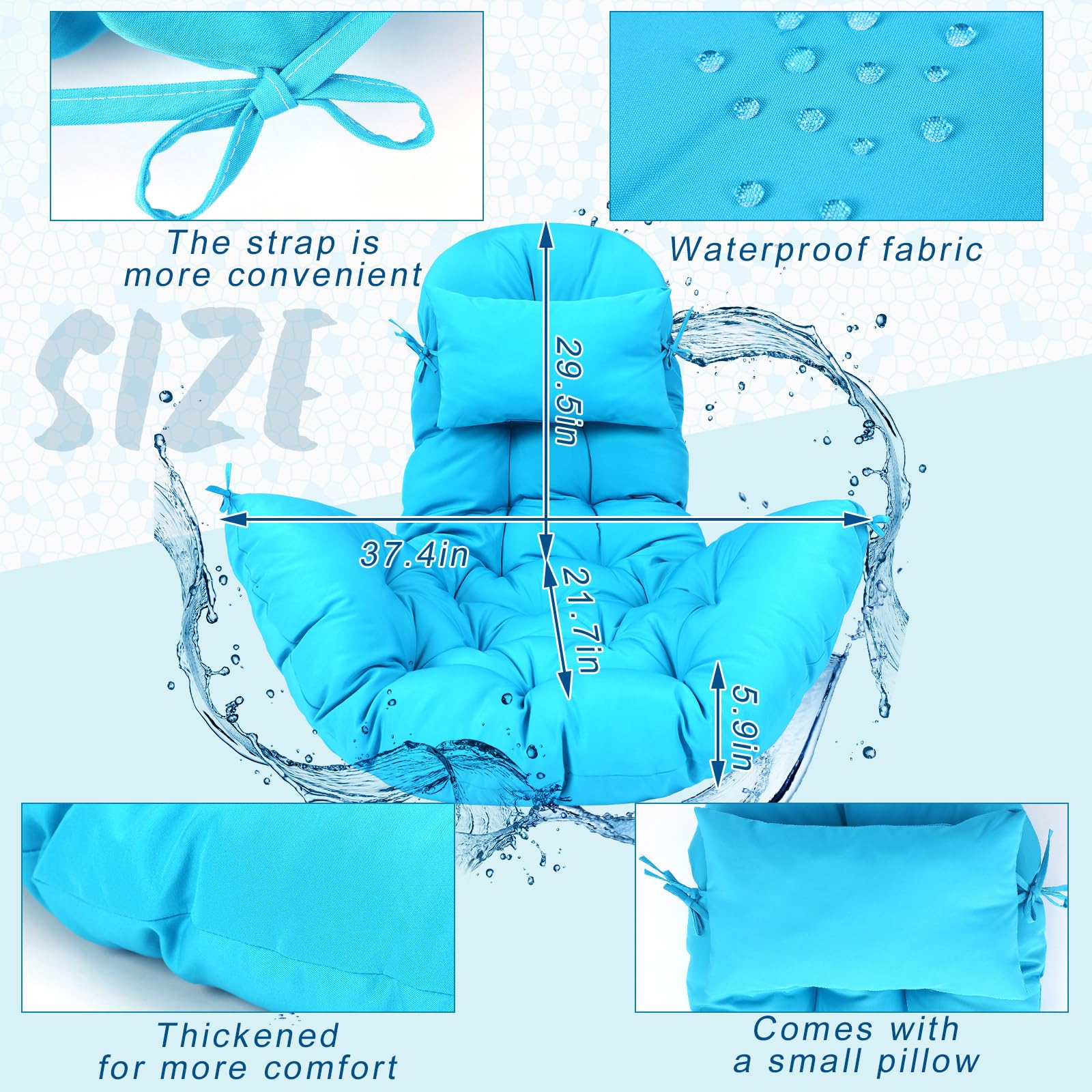 Tudomro memory foam cushion on hanging chair for relaxed seating