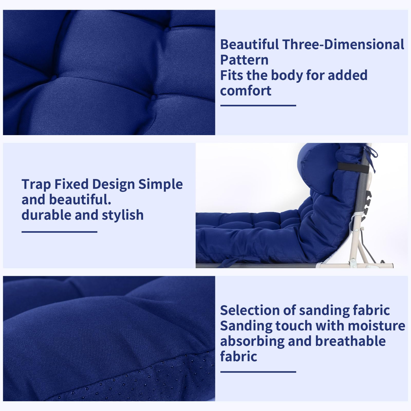 Six secure Tudomro ties keep the cushion in place during windy days
