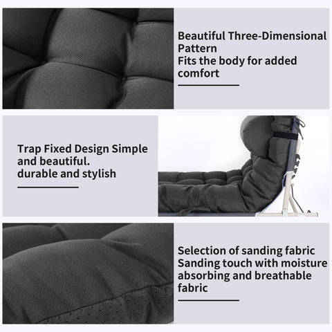 Tudomro outdoor cushion with six ties stays securely in place.