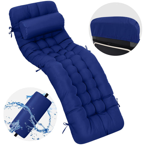 Waterproof Tudomro chaise cushion with headrest for poolside use
