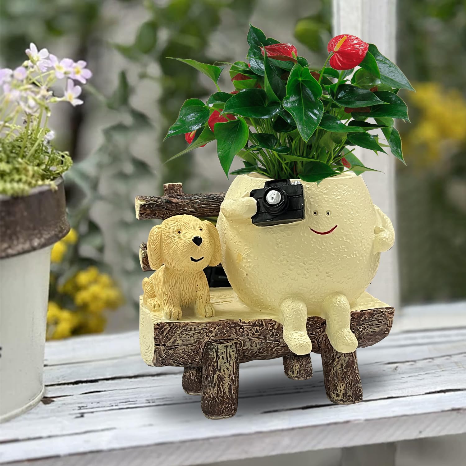 Tuenmofun lightweight bench-design planter stays steady on desks