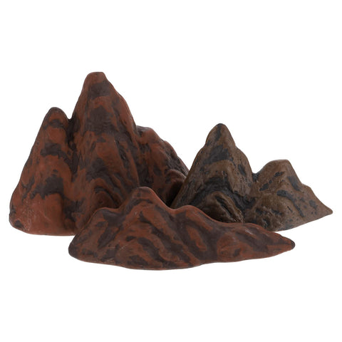 TUESMEILL ceramic mountain figurine texture enhances a tranquil desktop display for aquariums.