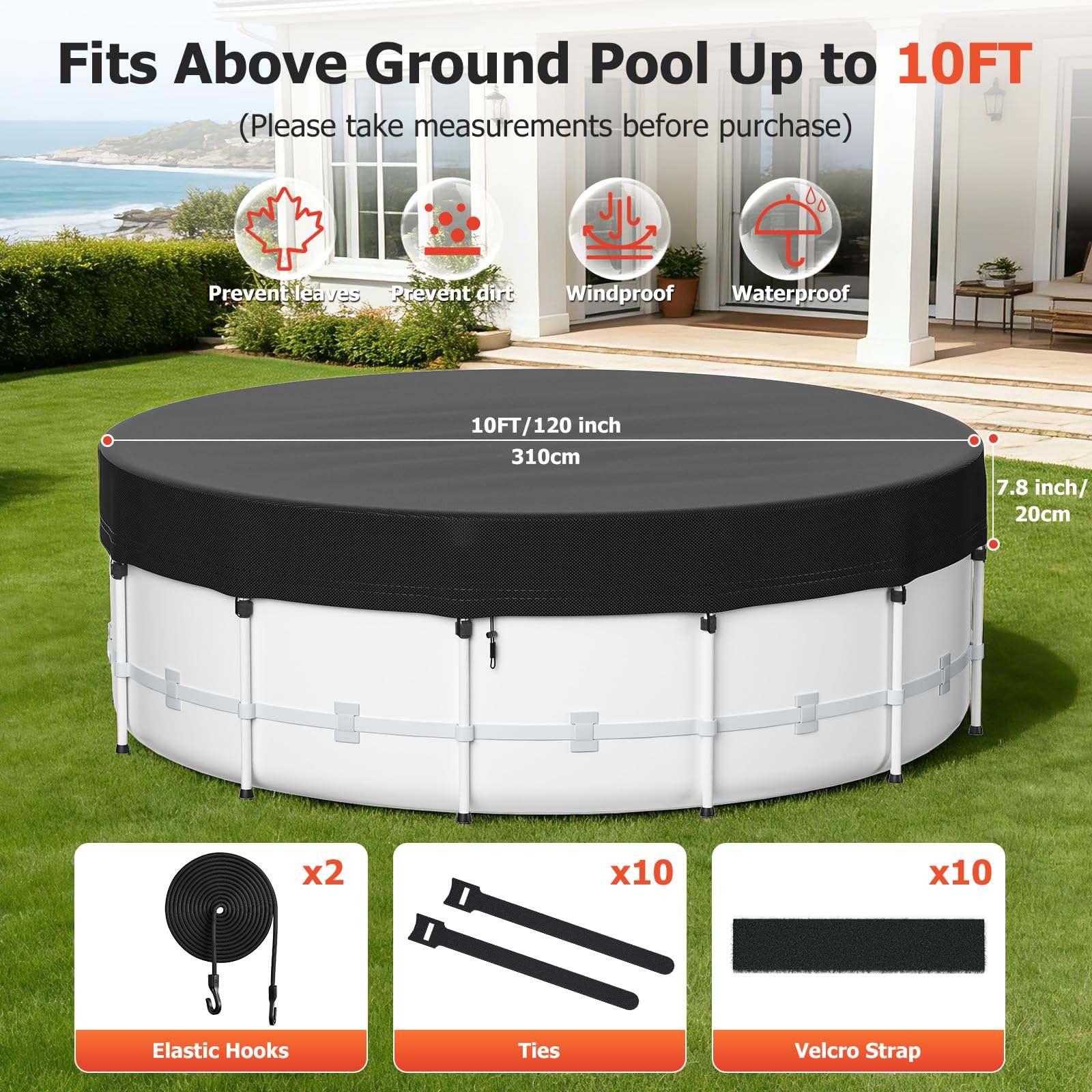 Tufmunb package includes cords, ties, and Velcro for quick secure setup
