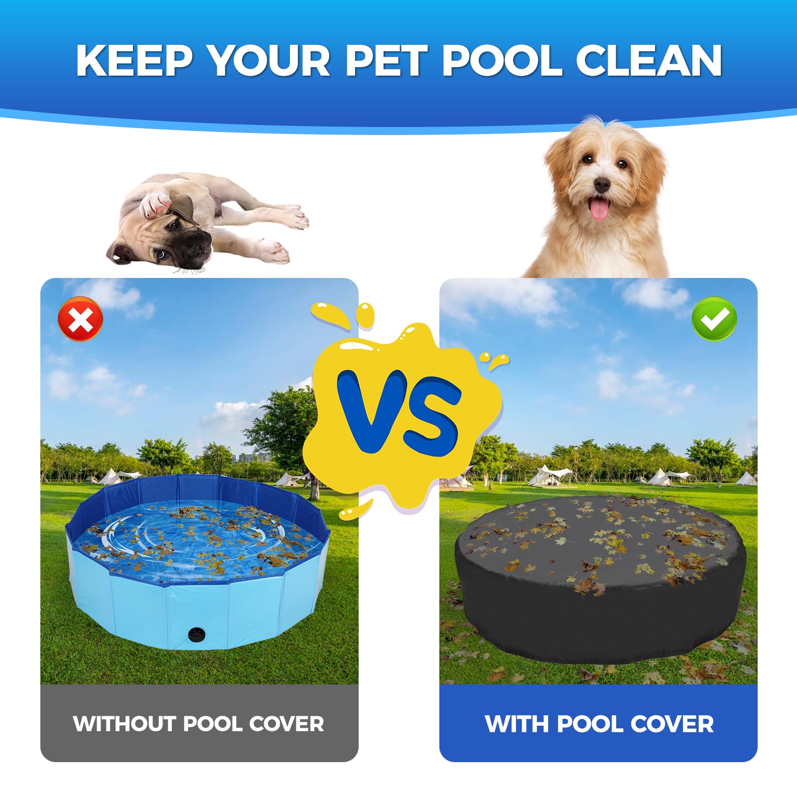 Tufmunb pool cover demonstrates drawstring fit on the edge