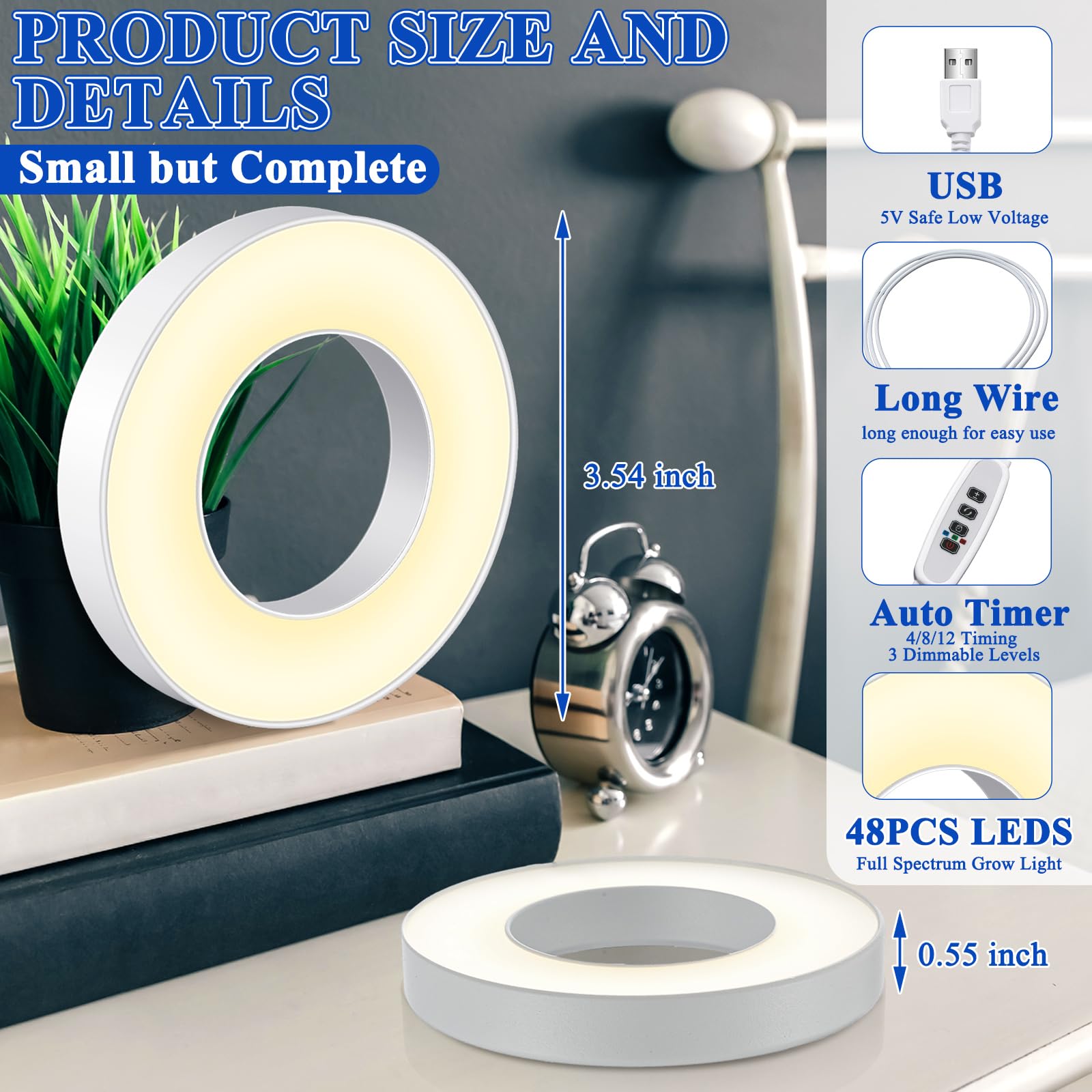 Tujoe 144-led full-spectrum lamp provides balanced spectrum for seedlings.