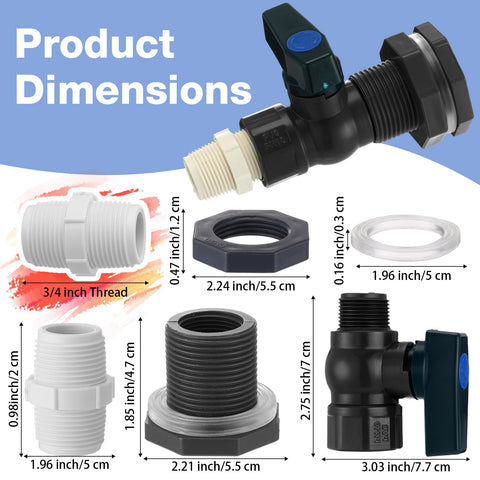 Tujoe brass faucet kit bulkhead fitting ready to connect hoses for reliable operation.