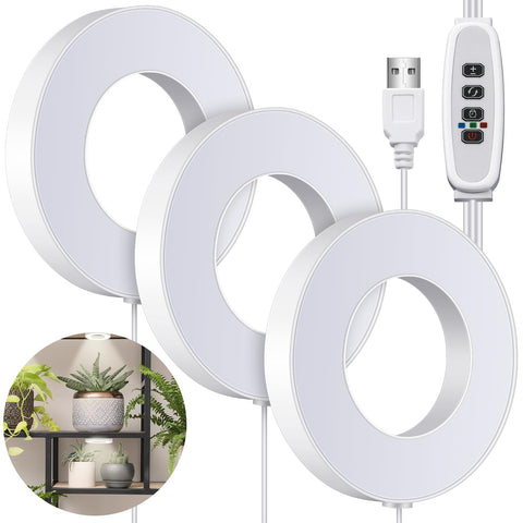 Tujoe ceiling grow light with 3 heads for indoor plants boosts light coverage.