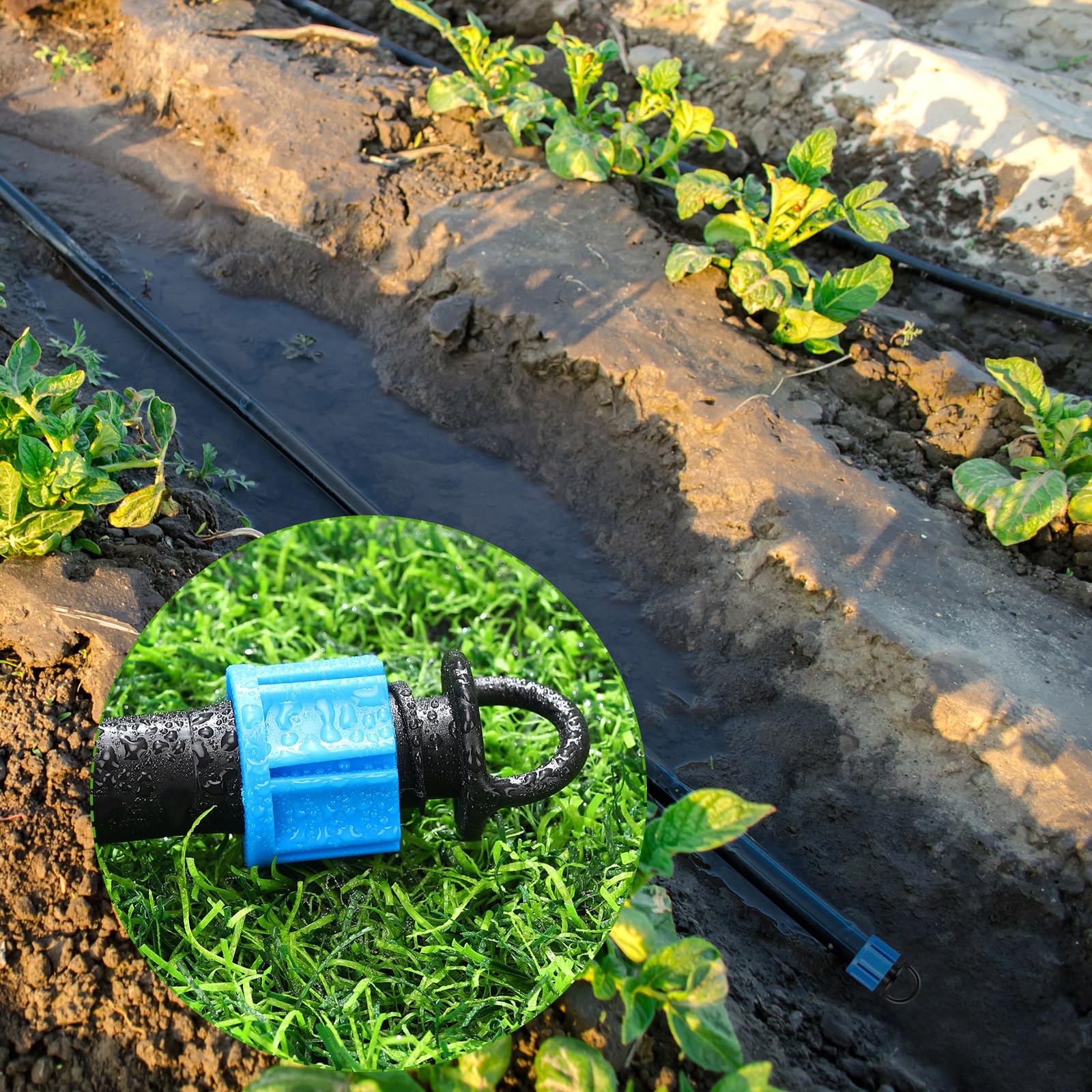 Tujoe commercial garden end-cap plug blue supports scalable irrigation layouts.