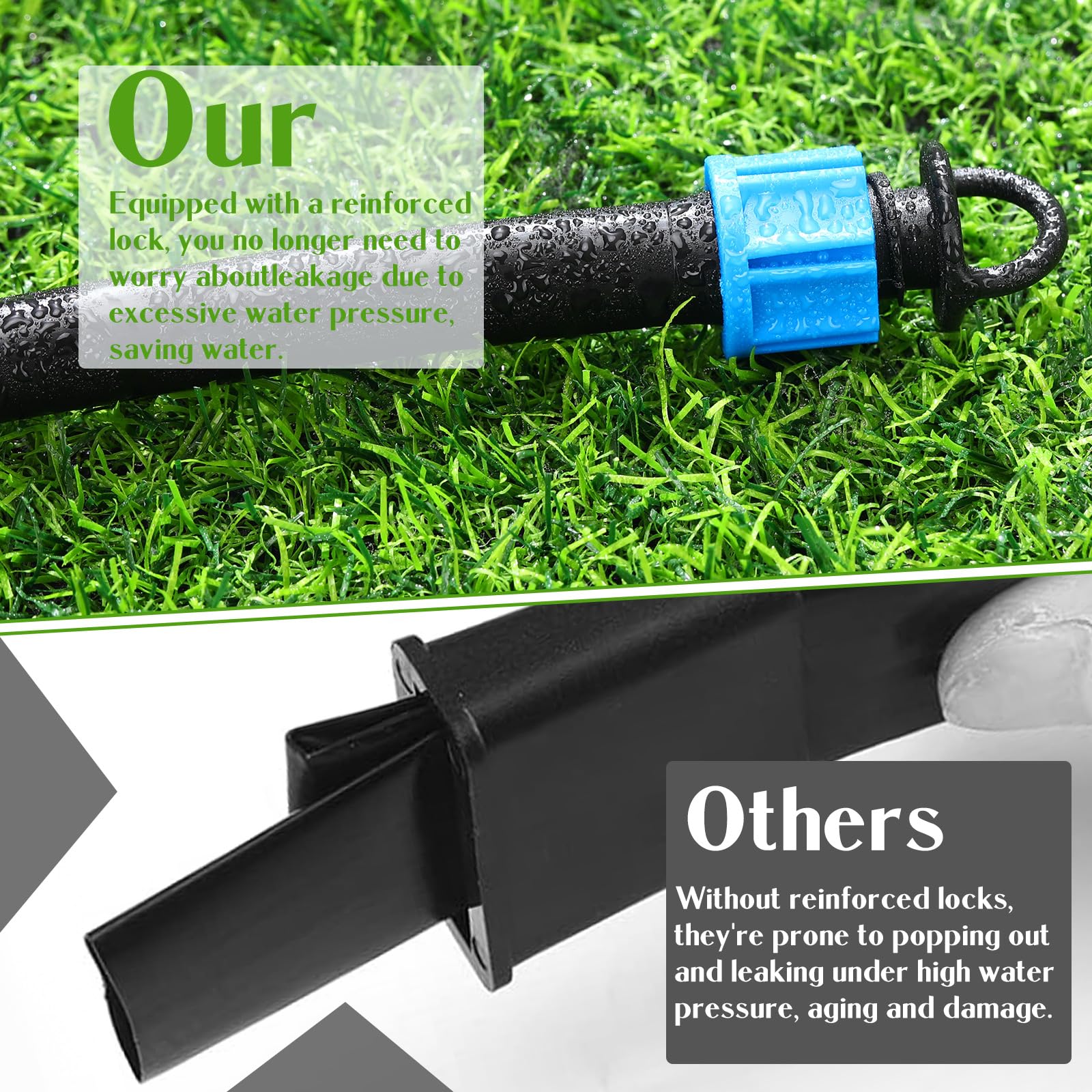 Tujoe leak-proof end-cap plug blue improves end sealing in drip systems.