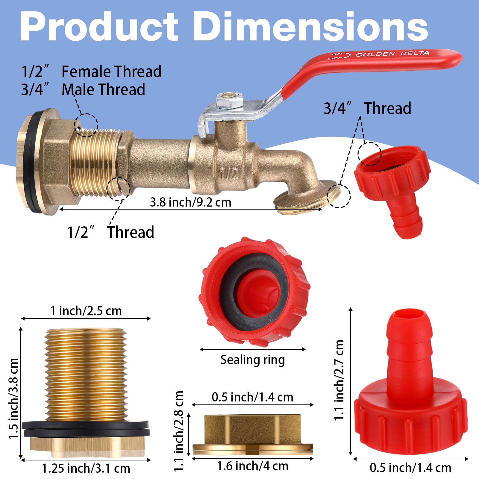 Tujoe thread sealing tape included to ensure a leak-free installation.