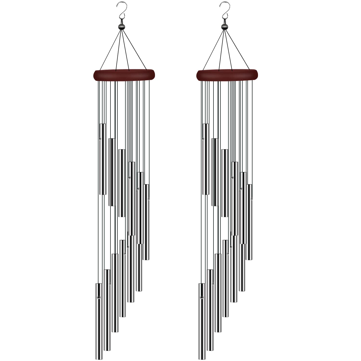 Tujol 2-pack wind chimes outdoors with a gentle, calming tone.