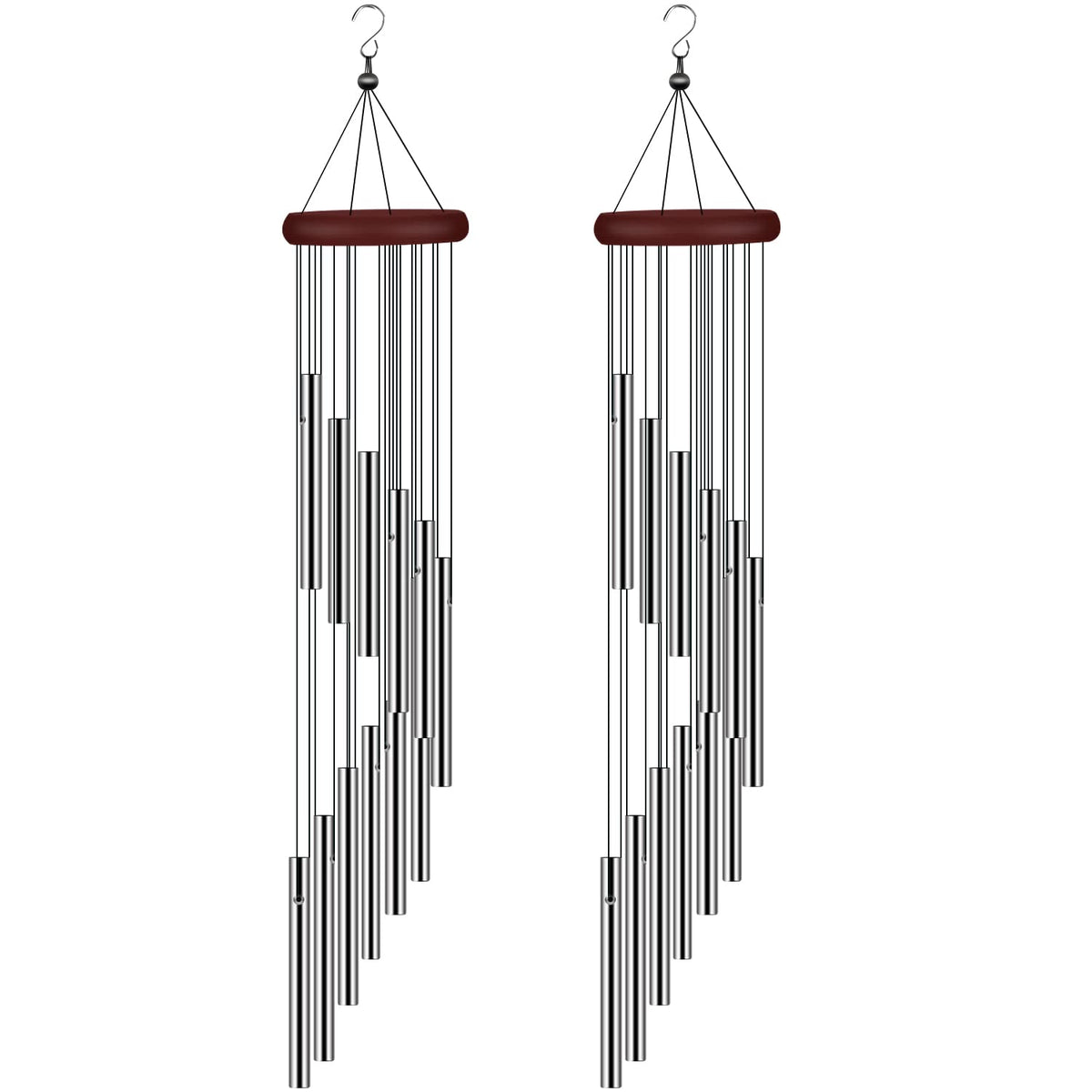 Tujol 2-pack wind chimes outdoors with a gentle, calming tone.