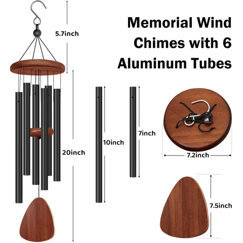Tujol memorial wind chime in garden for peaceful outdoor memories
