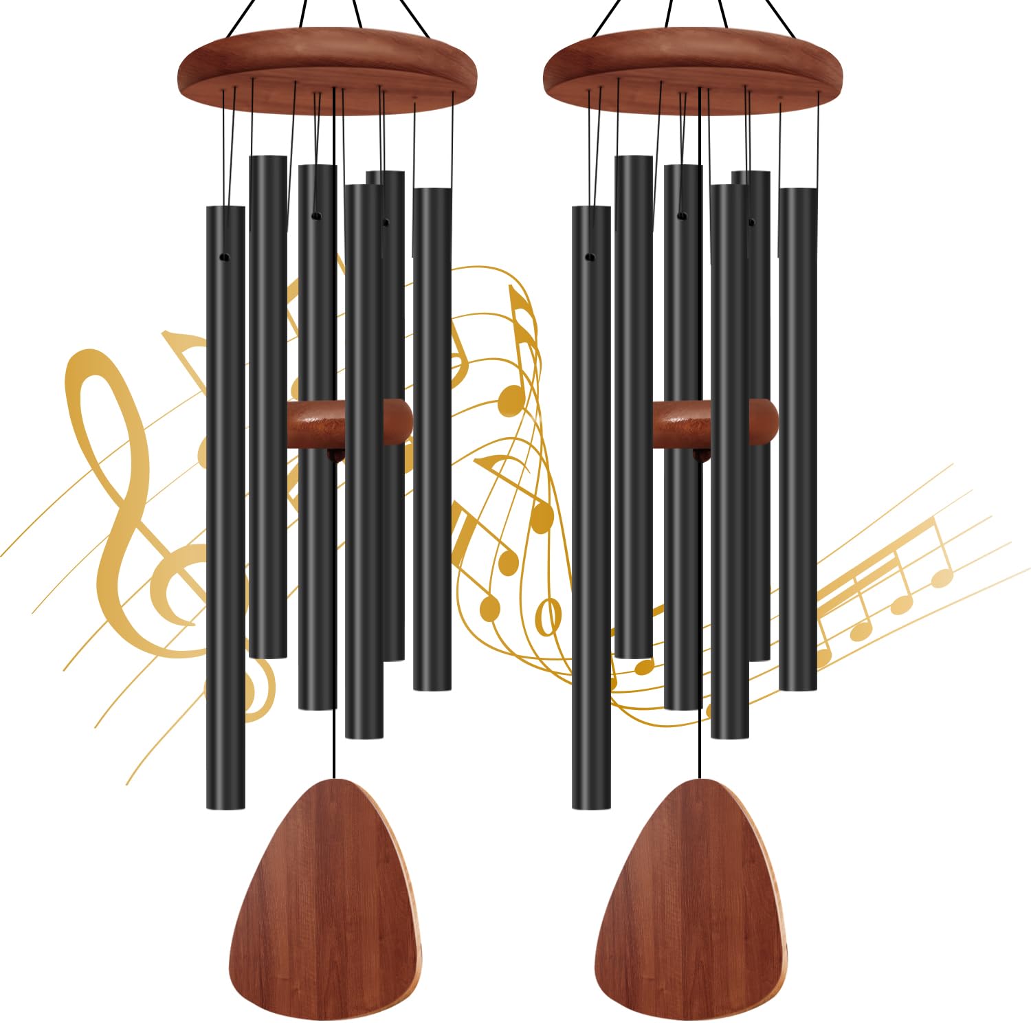 Tujol wind chime outdoors with six tubes for serene garden ambiance