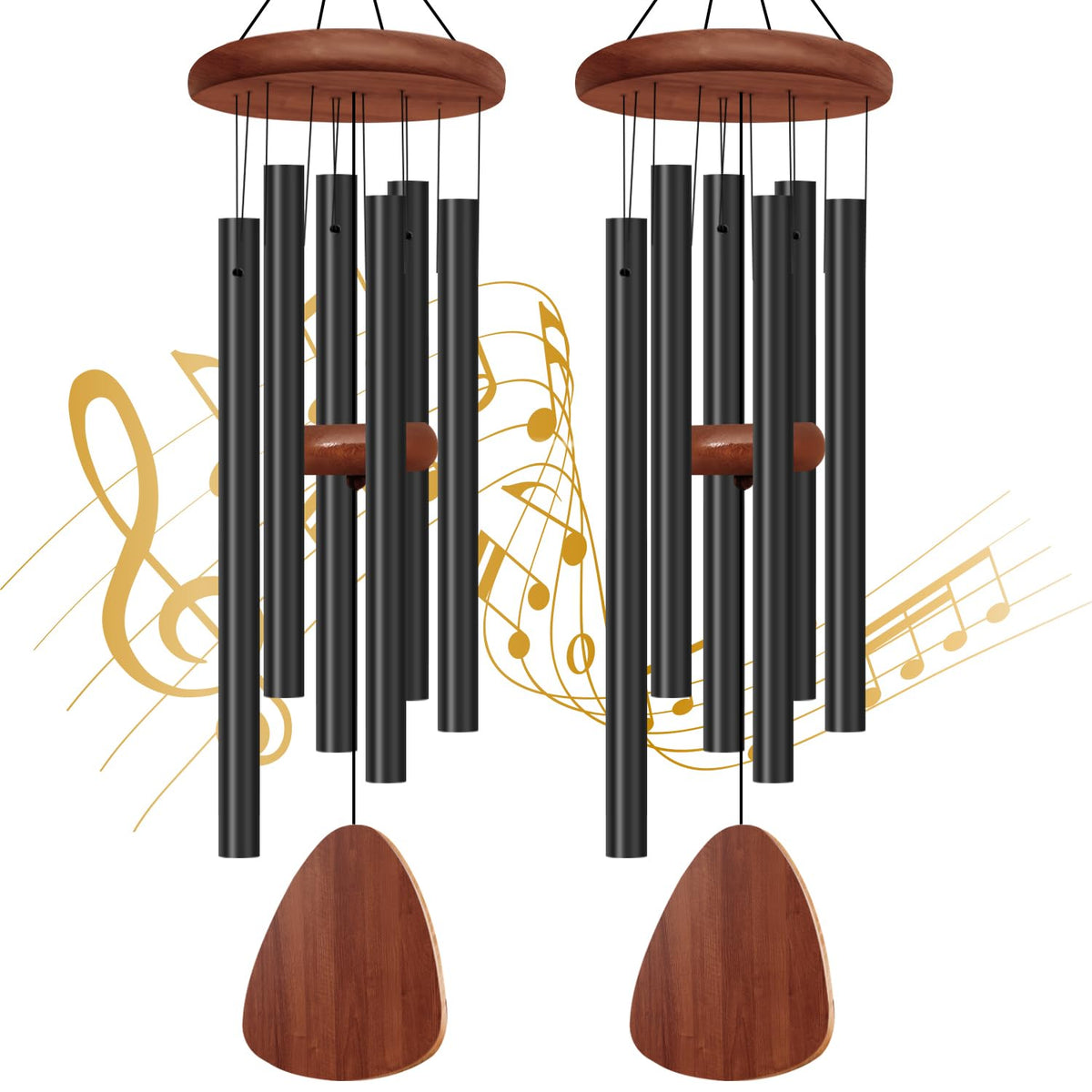 Tujol wind chime outdoors with six tubes for serene garden ambiance