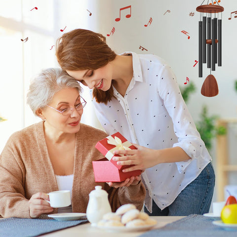 Tujol wind chime on patio or yard for gentle soundscape