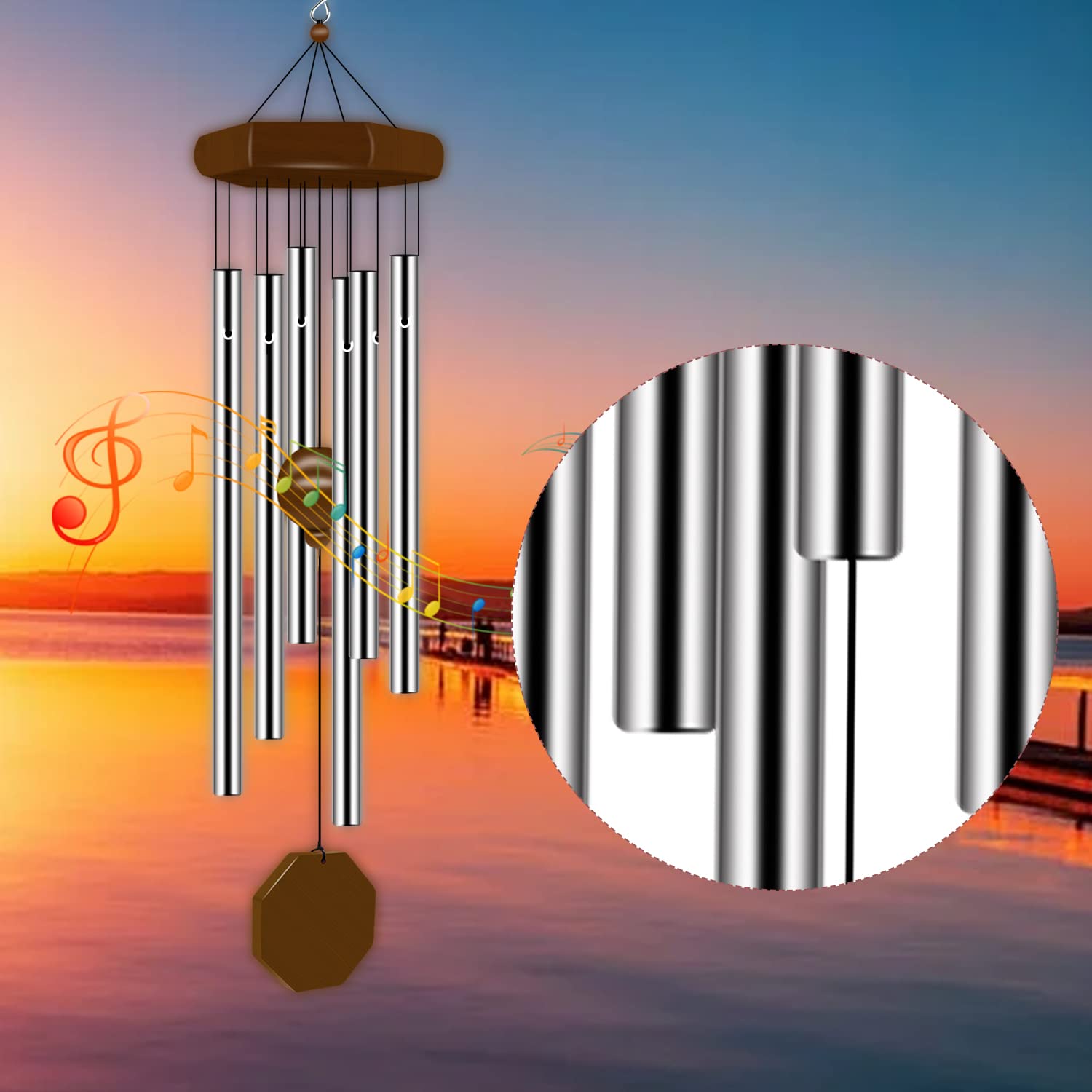 Tujol wind chimes memorial gift symbolizes peaceful remembrance.