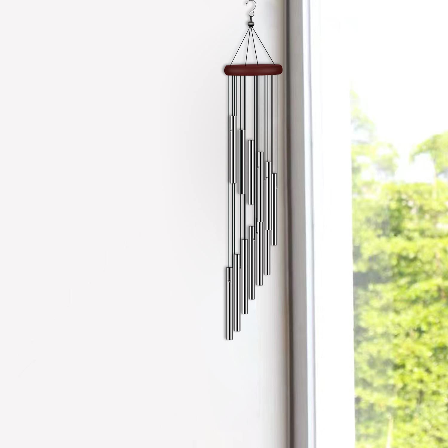 Tujol wind chimes top diameter 3.3 inches complements porch decor.