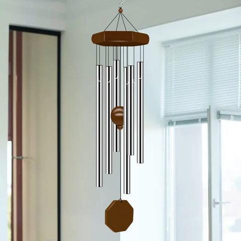 Tujol wind chimes aluminum tubes close-up highlight tuned precision.