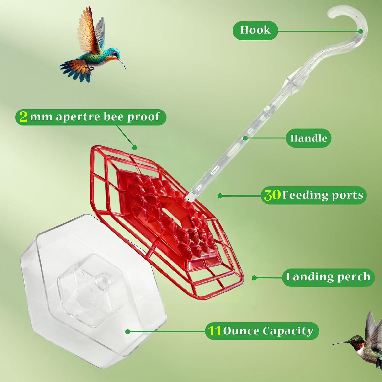 TUKJOTZ bee guard on hummingbird feeder to deter bees at ports
