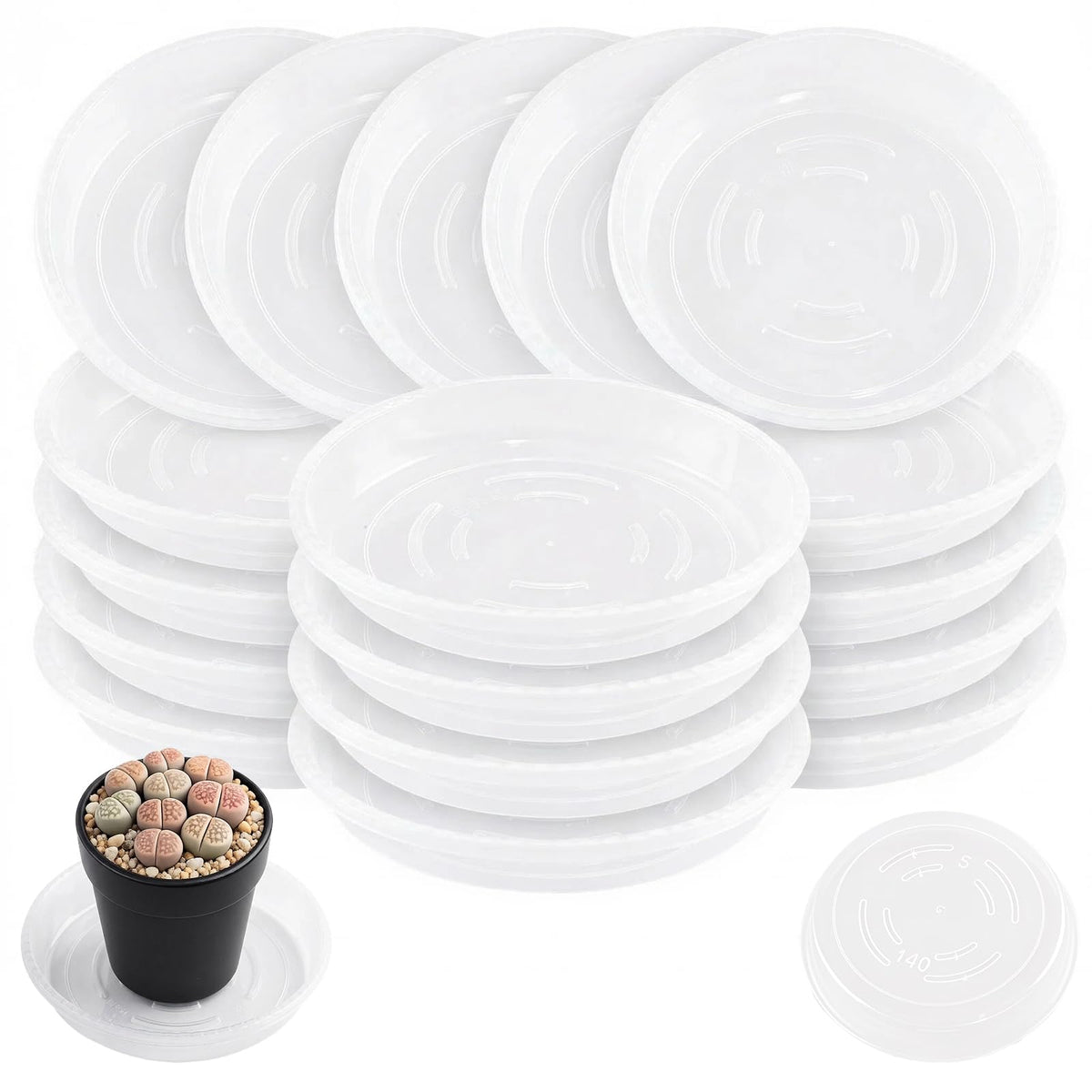 Tulpeed plant saucer 4in pack shown, versatile sizes fit small pots and protect surfaces