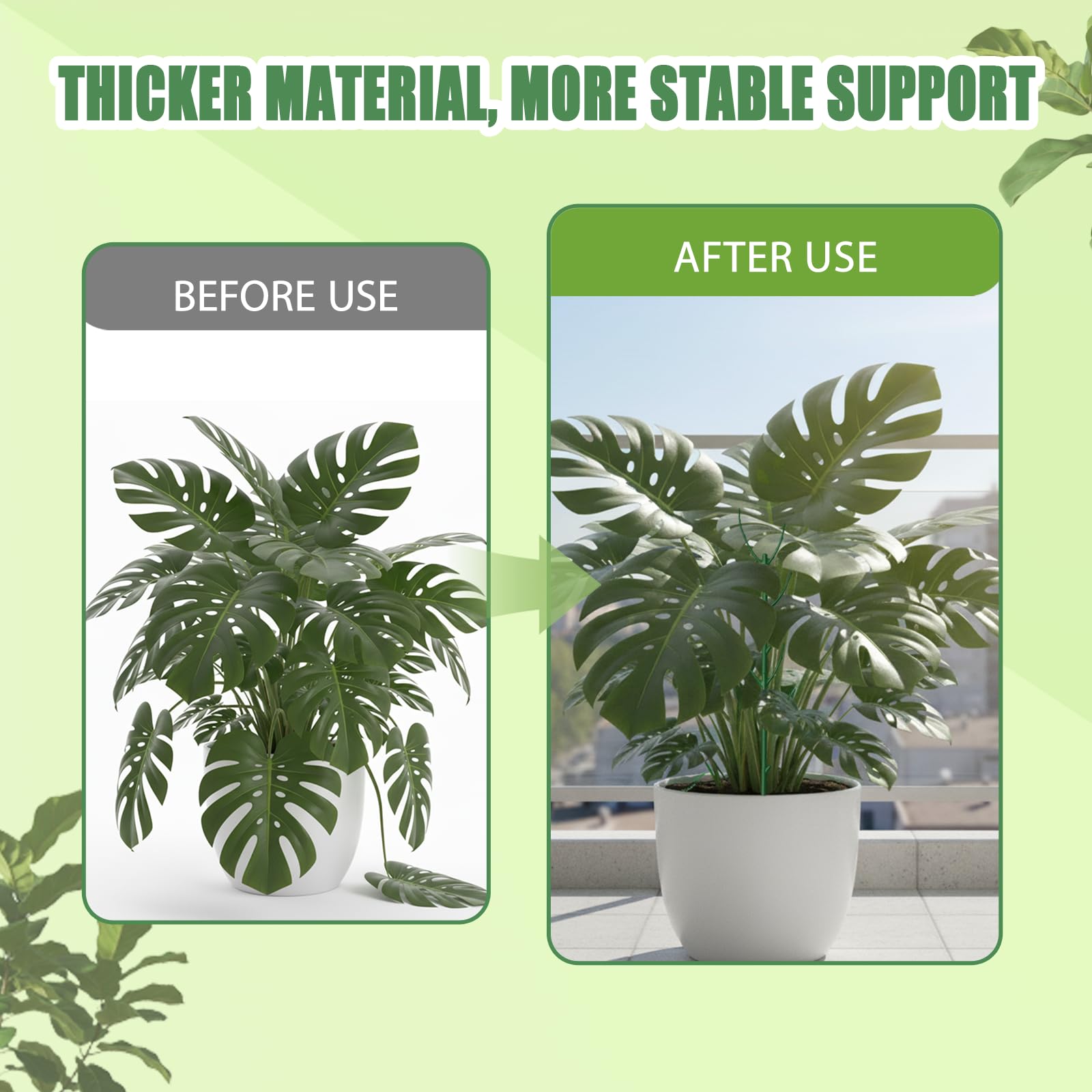 Tulvixxo clean plastic support blends with indoor foliage for a tidy look.