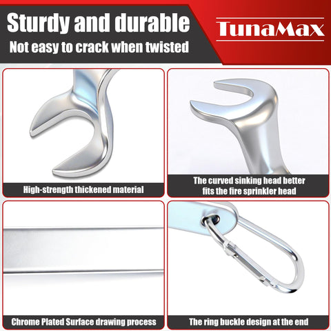 TunaMax wrench used on exposed sprinkler head in visible system.
