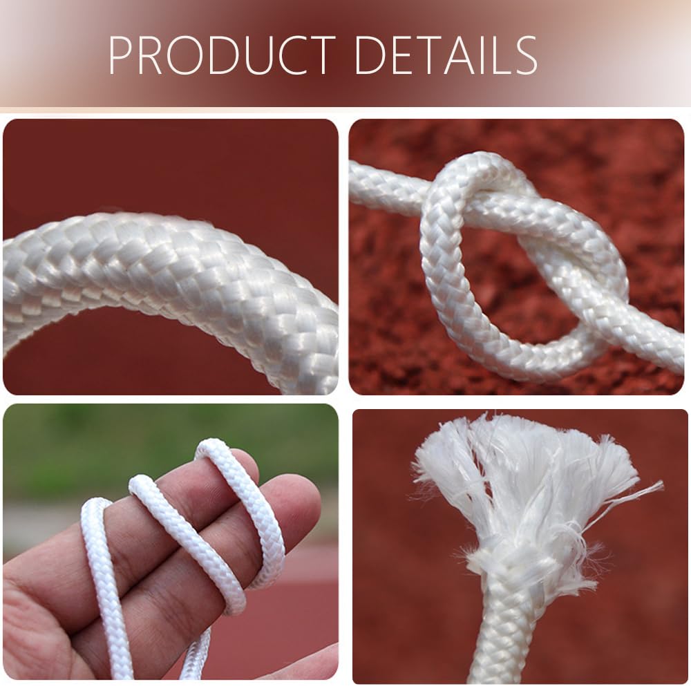 TuNan white 1/4in flagpole rope, long-lasting nylon.