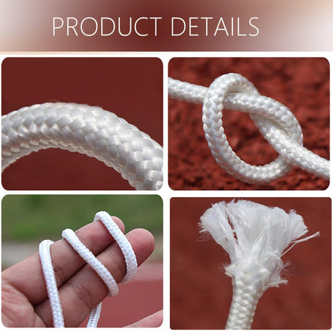 TuNan white 1/4in flagpole rope, long-lasting nylon.